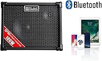 Vista 6 de Coolmusic BP80 amplificador a batería para guitarra acústica - altavoz Bluetooth portátil 100W, 6 entradas, ecualizador de 3 bandas, negro