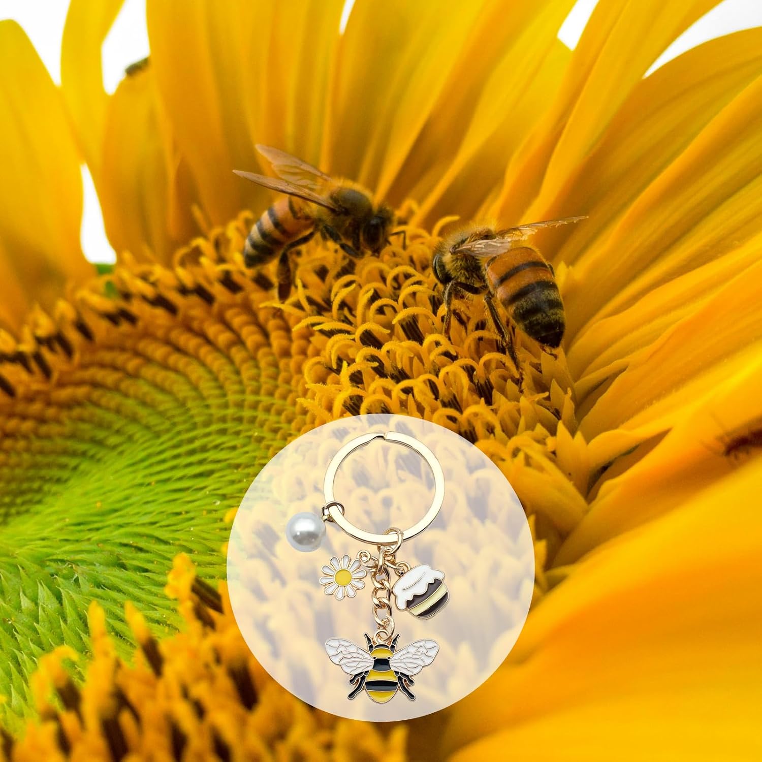 Condition photo showing New/Like New for cute key chain, keychains, thanksgiving christmas birthday gifts for sister, women, dad, friends, girls & teens. bee