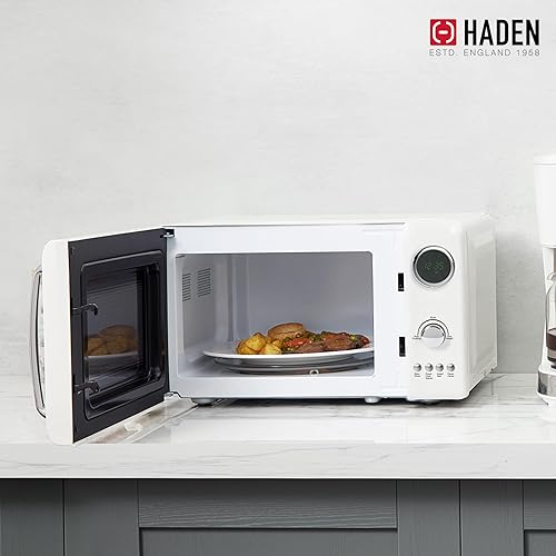 Miniatura 16 de Haden Horno microondas de 700 vatios y 0.7 pies cúbicos con controles digitales, descongelación e inicio instantáneo para encimera, negro / cobre