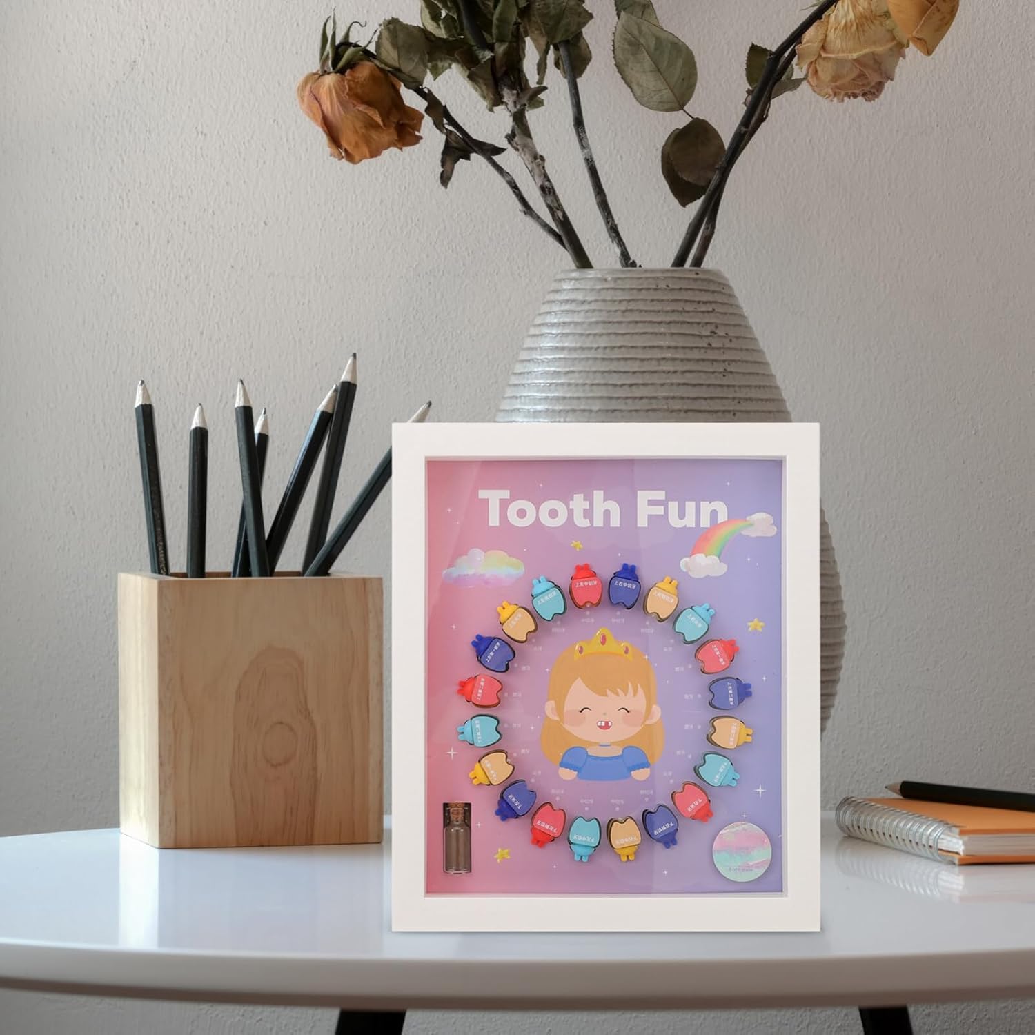 1set Tooth Keepsake Box for Boys Girls Decorative Tooth Storage Case Internal Compartments for Easy Organization for Newborn