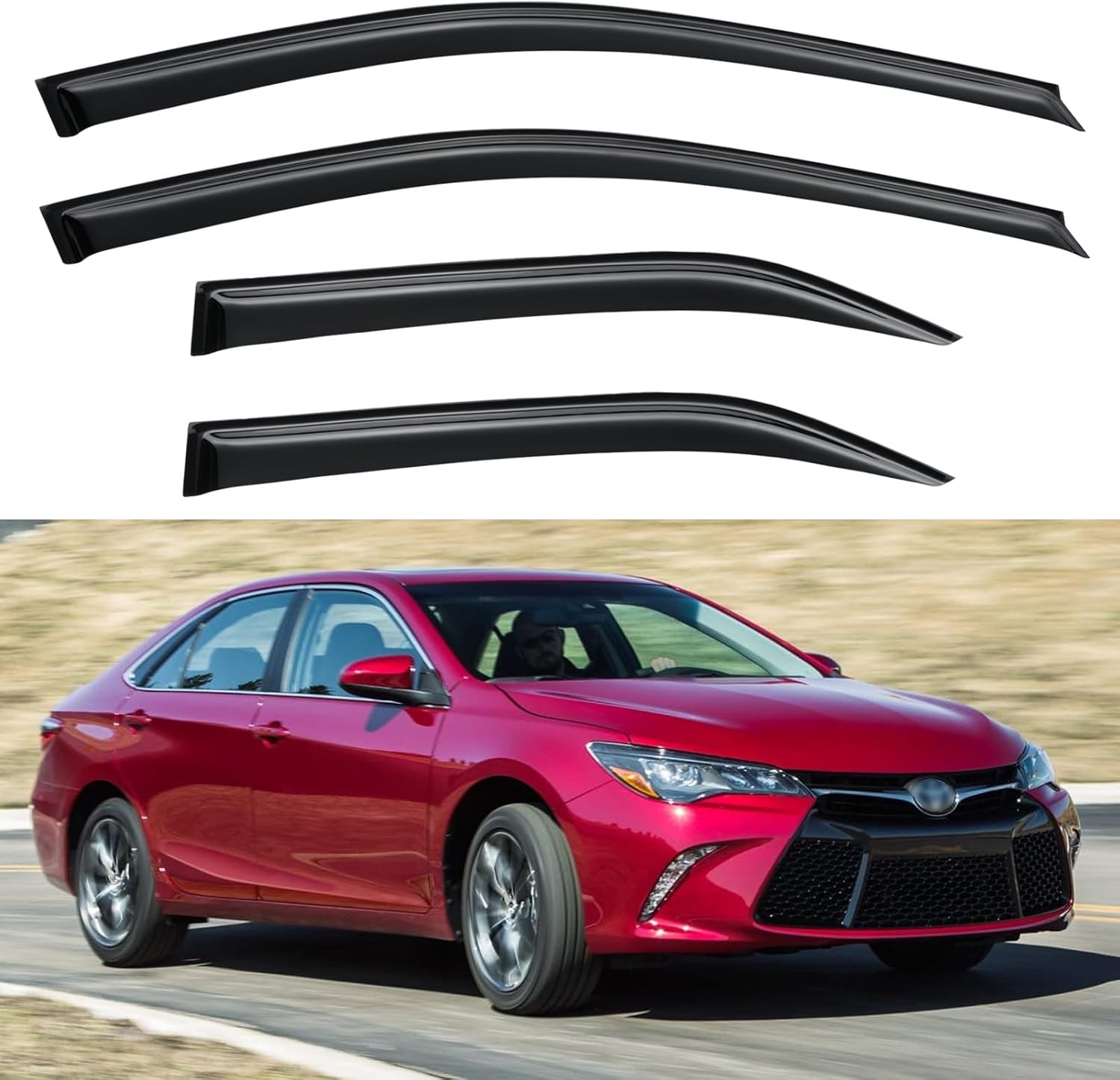 Window Visors Rain Guards Shield for 2012 2013 2014 Toyota Camry, Out-Channel Window Vent Wind Deflectors Visors Shades for 12 13 14 Camry 2012-2014 toyota Camry