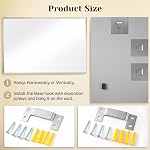 16x24in(40x60cm) Rectangle Frameless Beveled Wall-Mounted Mirror,Tempered Glass Bathroom Vanity Mirror with Beveled Edge,Hangs Horizontally or Vertically,Wall Mirror for Bathroom,Entryway