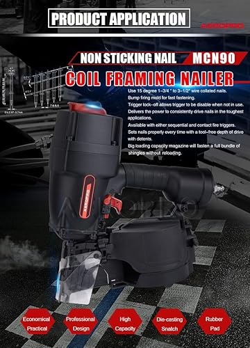 Miniatura 8 de AeroPro Clavadora industrial de la plataforma y del cajón de la bobina de 15 grados MCN90 1-12" a 3-12"