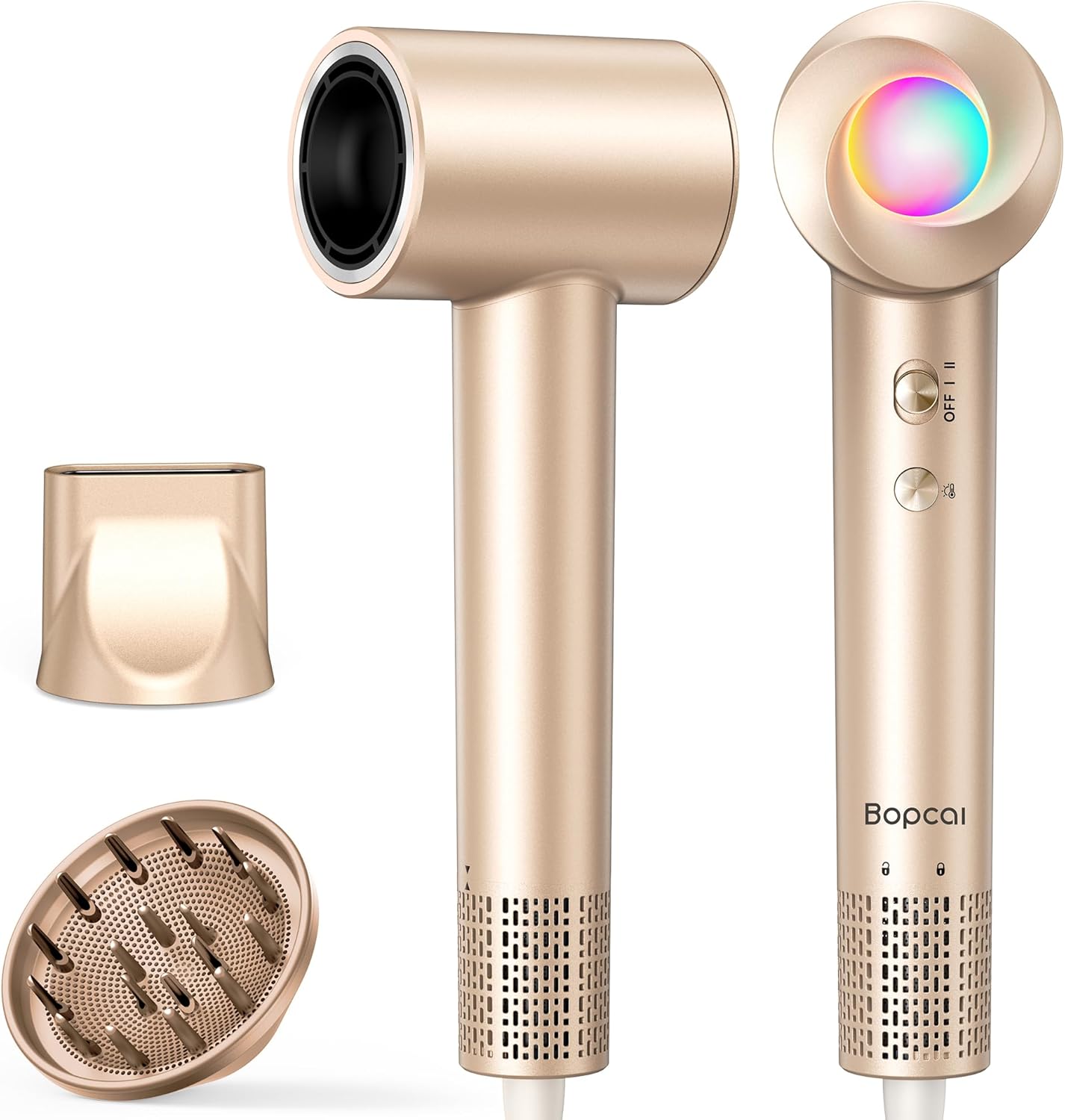 Hair Dryer, 160,000 RPM High-Speed Ionic Blow Dryer with Diffuser, Professional Hairdryer for Fast Drying, 500 Million Negative Ions, Low Noise Compact Hair Blow Dryer for All Hair Types, Brown