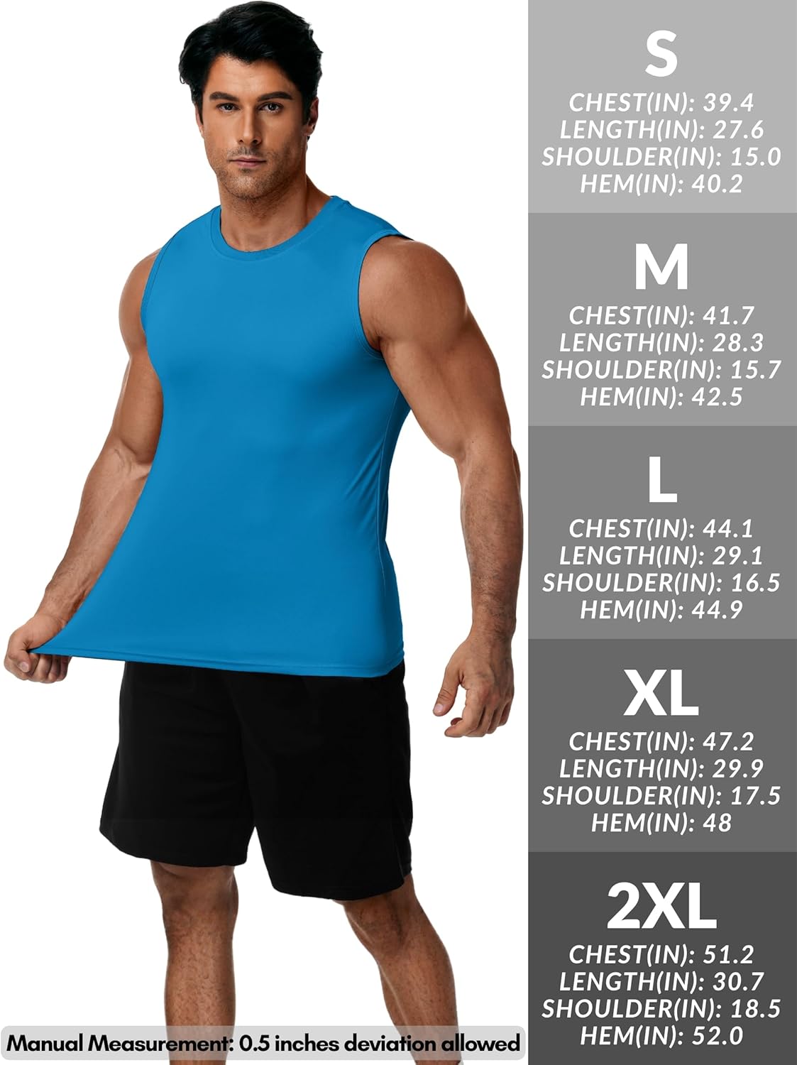 ZITY Men's Sleeveless Shirts Quick Dry Tank Tops UPF 50+ Workout Gym Muscle Shirts for Running Bodybuilding Summer Beach - Image 7