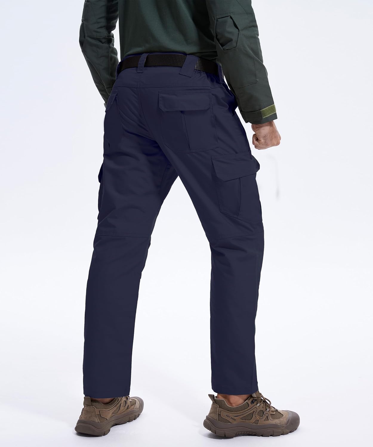 Men's Tactical Pants Water Resistant Ripstop Cargo Pants Lightweight EDC Outdoor Hiking Pants 10 Pockets Work Pants