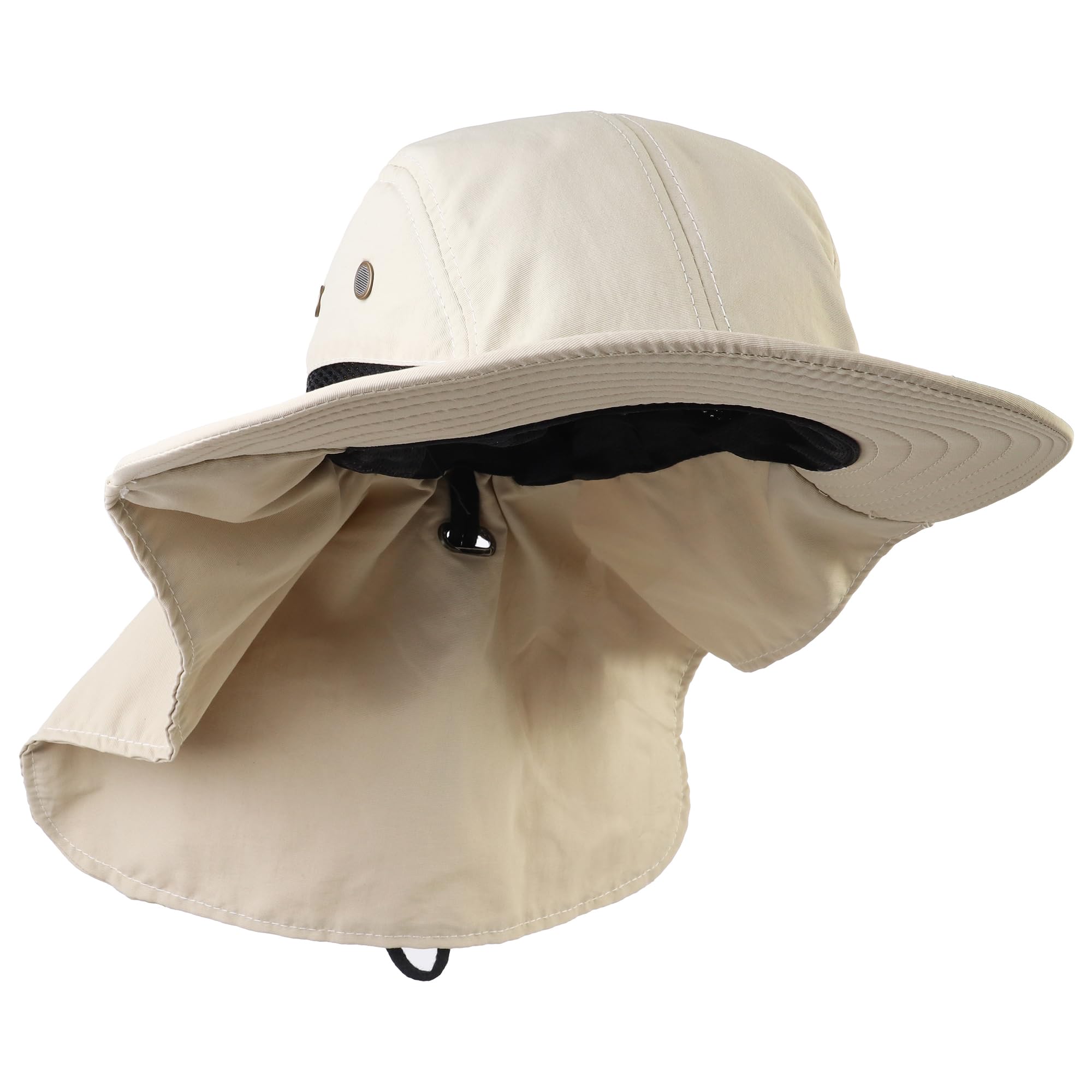 Falari Sombrero de sol para exteriores, ala ancha con solapa para el cuello, sombrero de safari, senderismo, jardinería, pesca