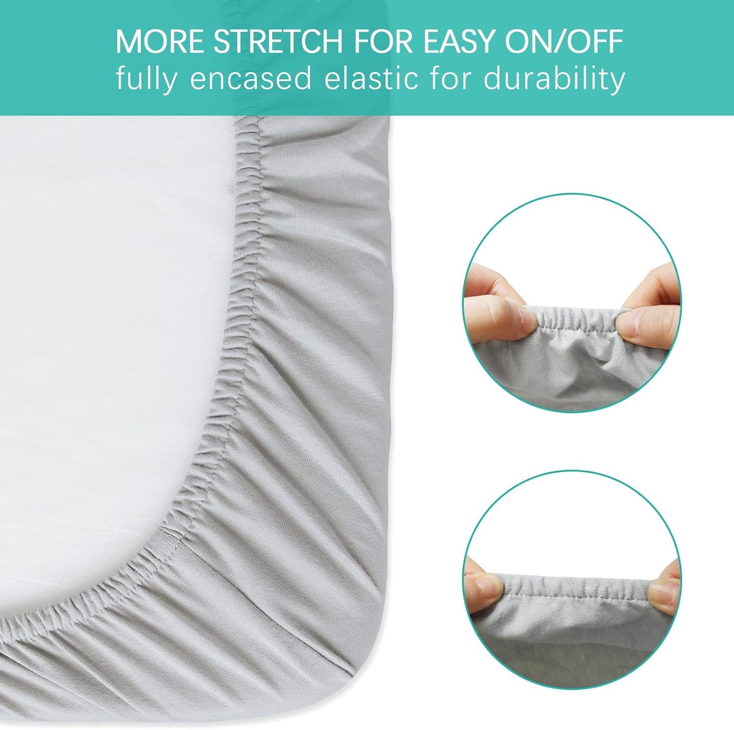 Next To Me Crib Sheets 83x50cm, 2 Pack of 100% Jersey Knit Cotton Sheets Fitted - Image 3