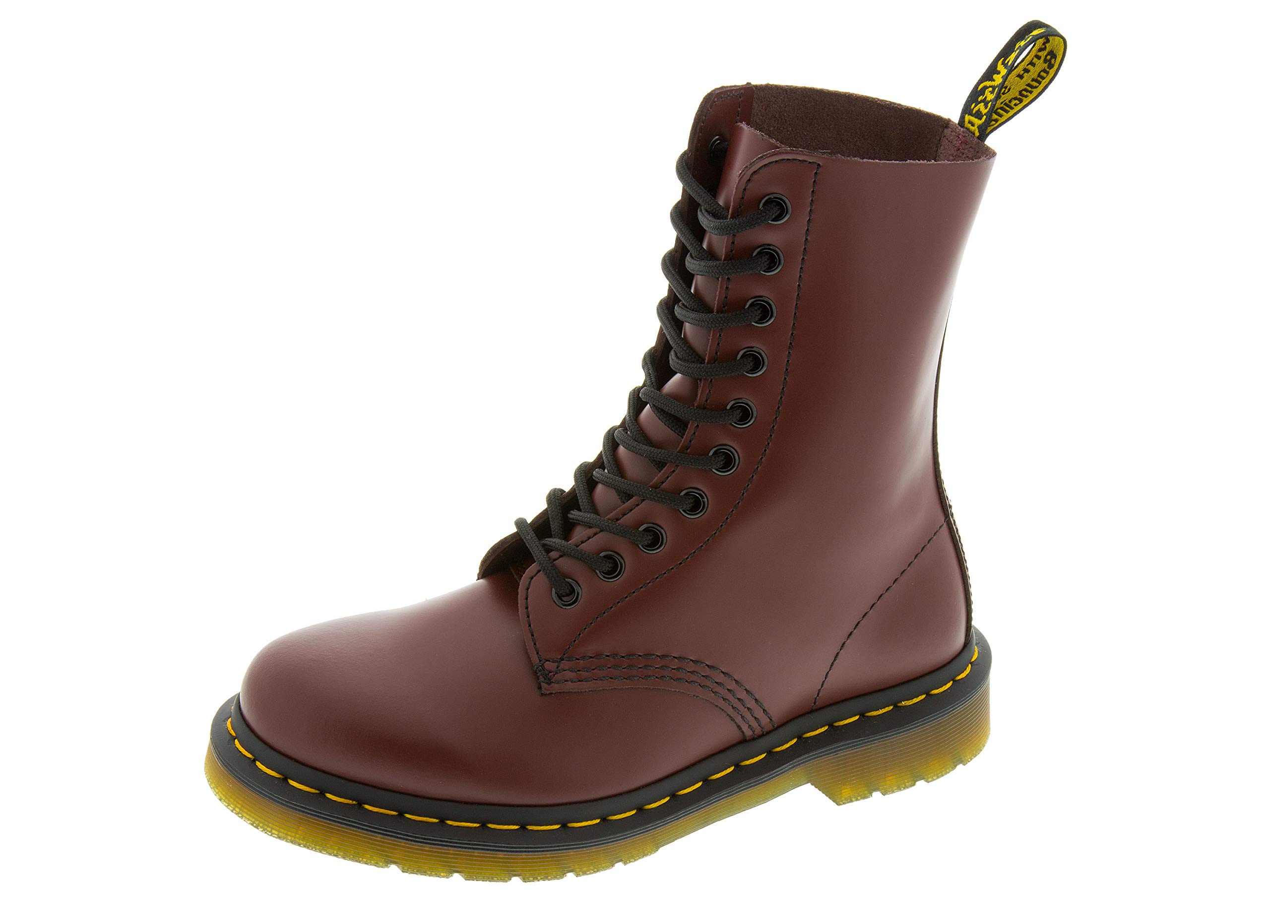 Dr. Martens Men's 1490 10 Eye Boot Cherry Red Smooth 8 UK