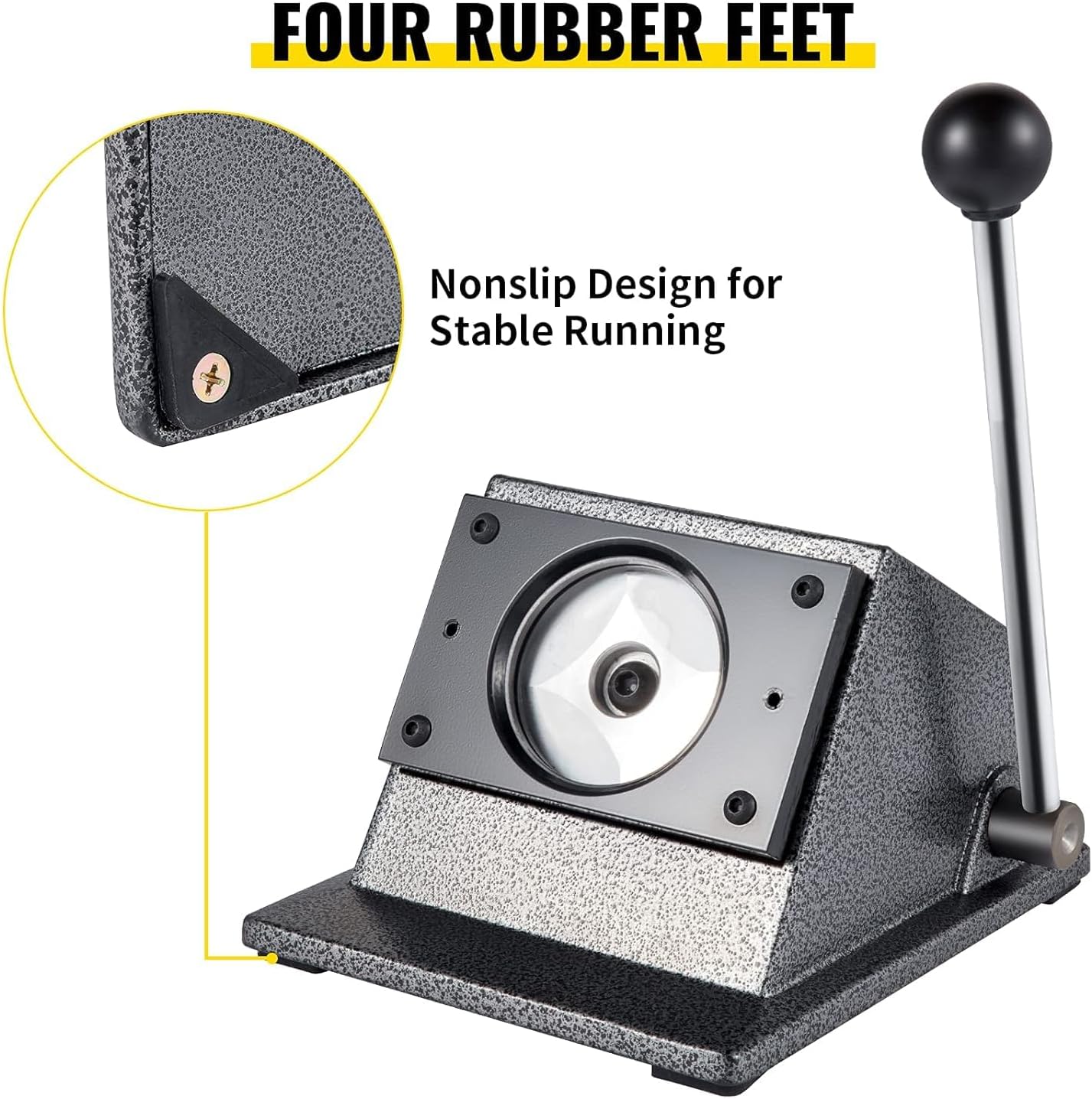 Graphic Punch Die Cutter, 58mm Manual Round Badge Cutter, Card Cutting Machine, DIY Press Button Badge Maker, Integrated Design, for Paper Leather PVC Card, Badge Making
