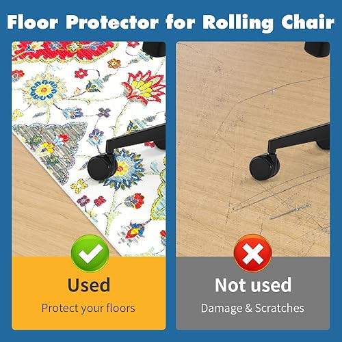 Miniatura 3 de Tapete para silla de oficina para suelo de madera dura, antideslizante para debajo del escritorio, para silla rodante en suelos duros y alfombrados,