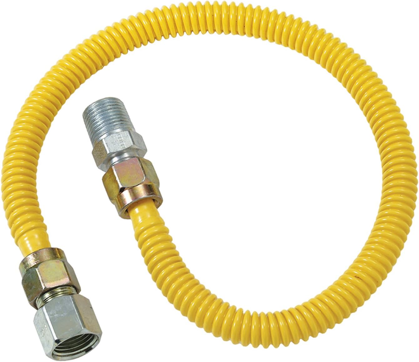 Plumb Shop Brasscraft CSSD54-18P 18-Inch Stainless Steel Gas Heater Connector, Stainless-Steel