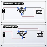 Vista 4 de Interruptor de arranque de botón pulsador de 12 V 50 A, interruptor de encendido de arranque momentáneo del motor, 12 voltios, 50 amperios, LED Azul