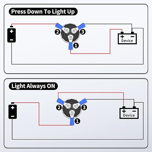 Miniatura 4 de Interruptor de arranque de botón pulsador de 12 V 50 A, interruptor de encendido de arranque momentáneo del motor, 12 voltios, 50 amperios, LED
