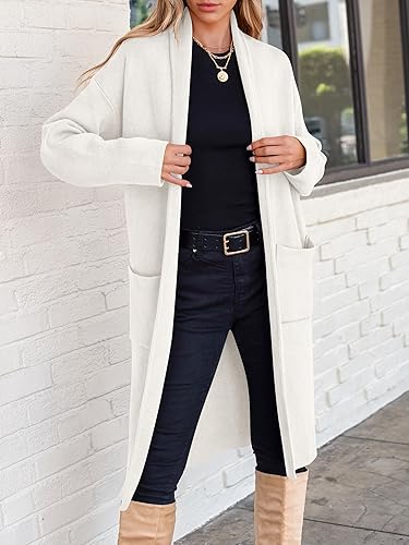 Miniatura 3 de ANRABESS - Cárdigan largo para mujer, suéter de tamaño extragrande con parte frontal abierta, abrigo de punto 2024, prendas de moda de otoño y