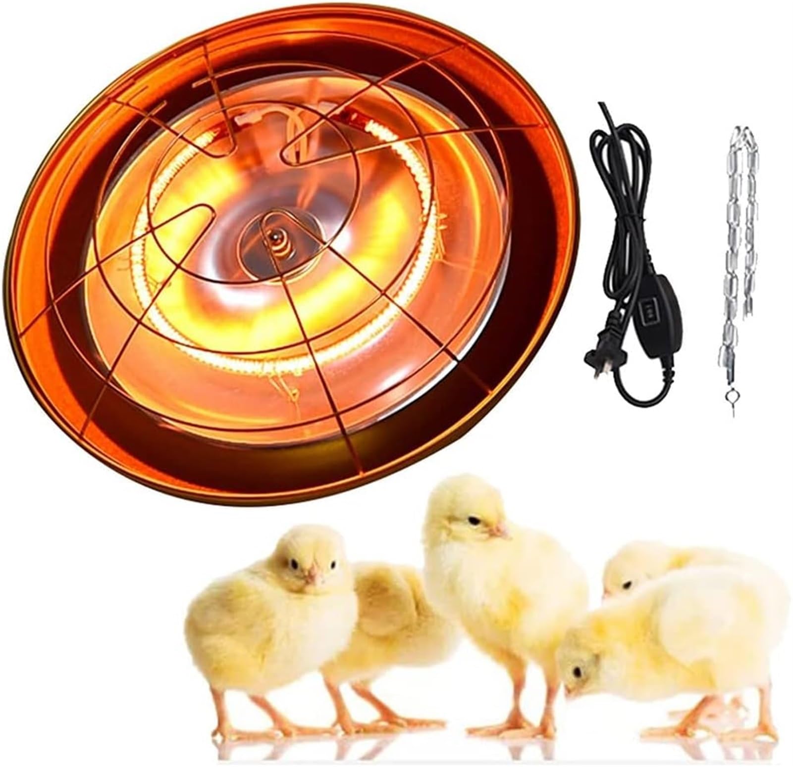 Lámpara de calor infrarroja for aves de corral, lámpara de calor for pollitos, lámpara de calor for perreras de cachorros 250-500 W for granjas de cría y familias, temperatura alta y baja ajustable