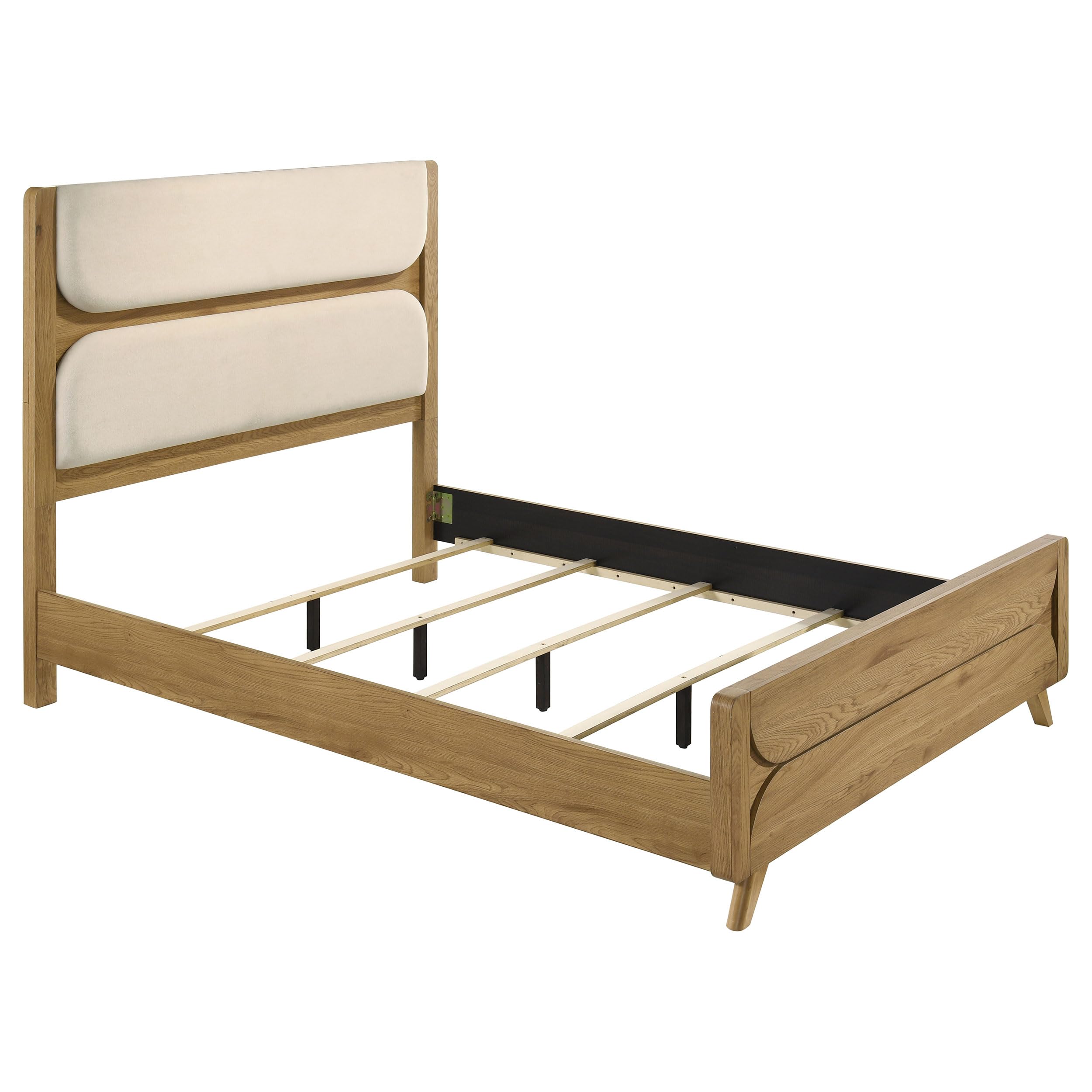 Coaster Fine Furniture Queen / Light Oak / Mid-Century Modern Beds