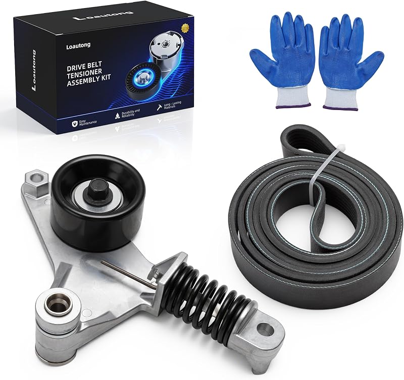 Kit tensionador da correia e correia serpentina Loautong para Toyota Camry 2.4L 2007–2009 – 2 peças