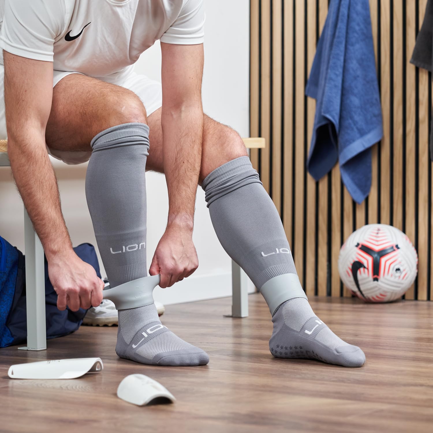 Silicone Football Leg Bands For Adults & Kids - The Tape Alternative To Hold Shin Pads In Place To Match Your Kit (Grey) - Image 2