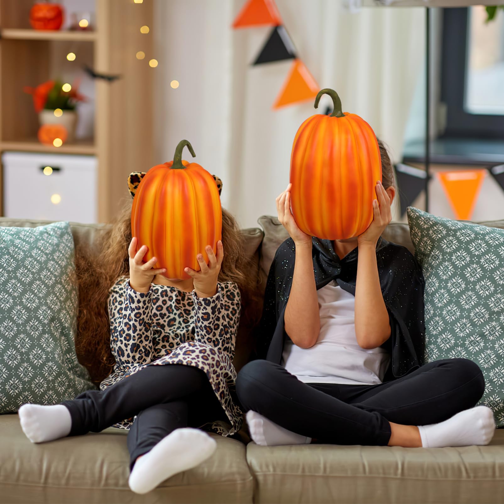 Ciieeo Decorazione Di Zucca Artificiale Da 9 Pollici Finta Zucca Artigianale Ornamento In Resina Per Autunno Halloween Ringraziamento