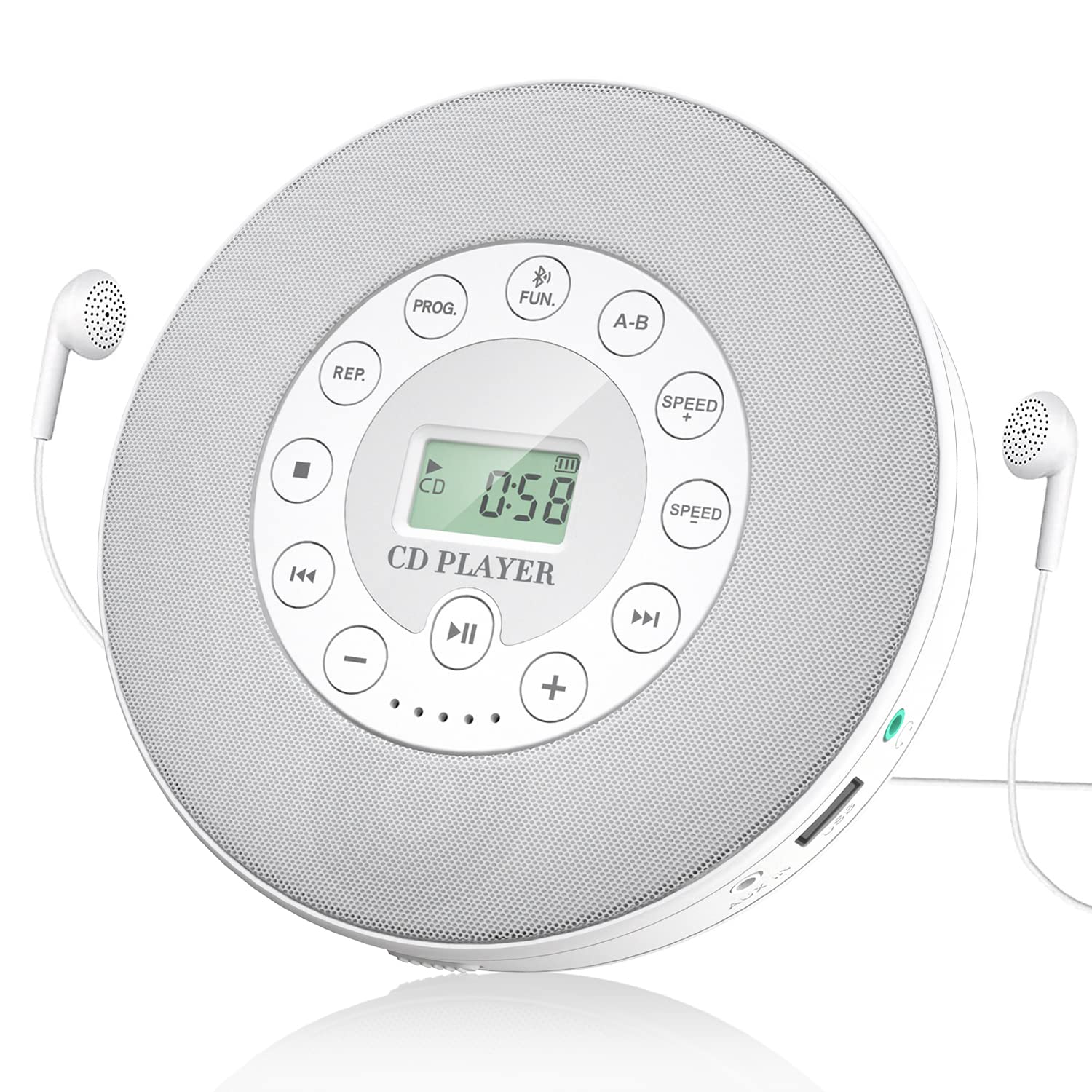 Rechargeable Portable Bluetooth CD Player, Lukasa Compact Music CD Disc