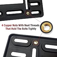 Vista 2 de BGGTMO Front License Plate Bracket Holder - Front Bumper License Plate Mounting Kit, 2 Drill Holes Universal Car Tag Adapter with Anti Theft