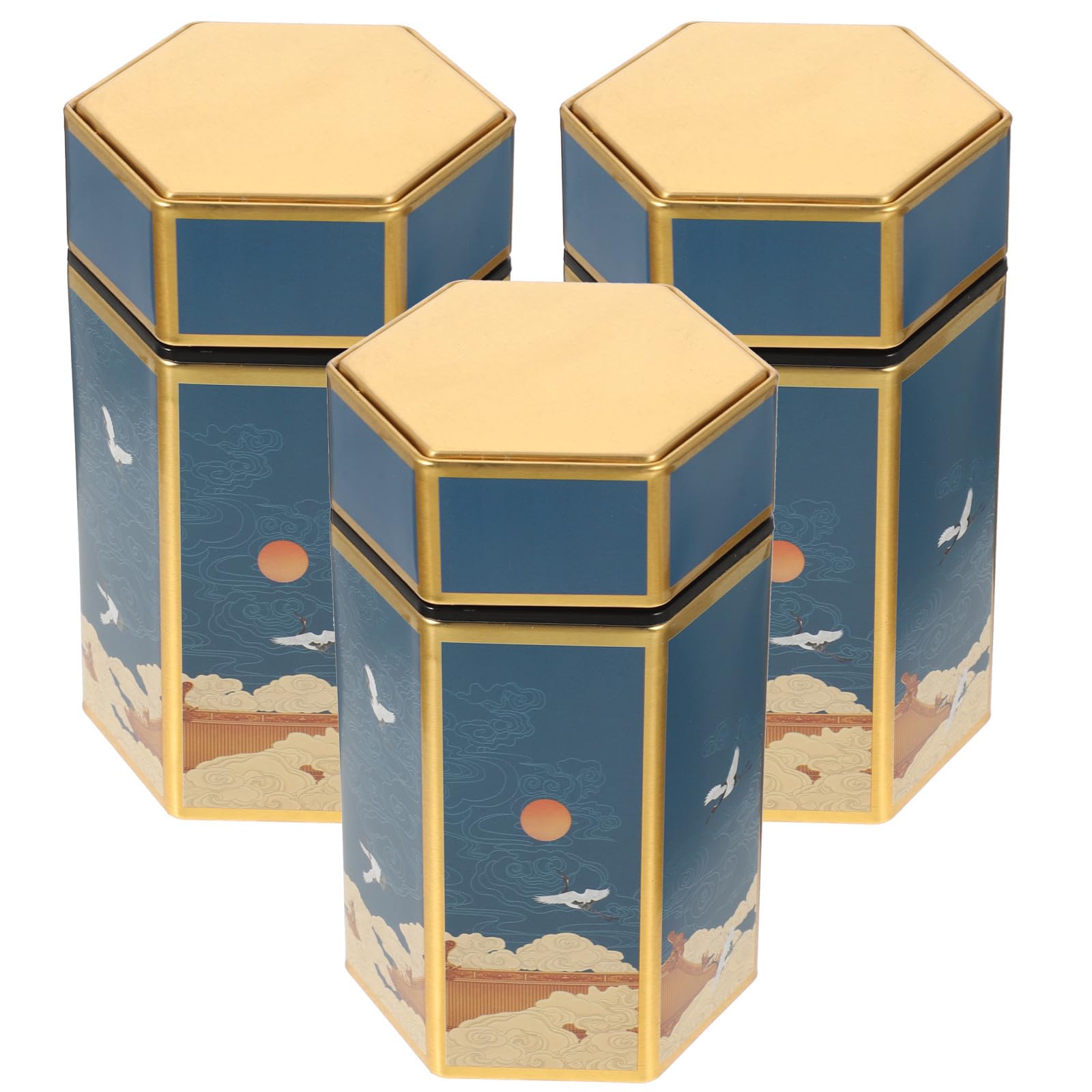 Latas de té de estilo chino Uonlytech para decorar y organizar su cocina u oficina con elegancia