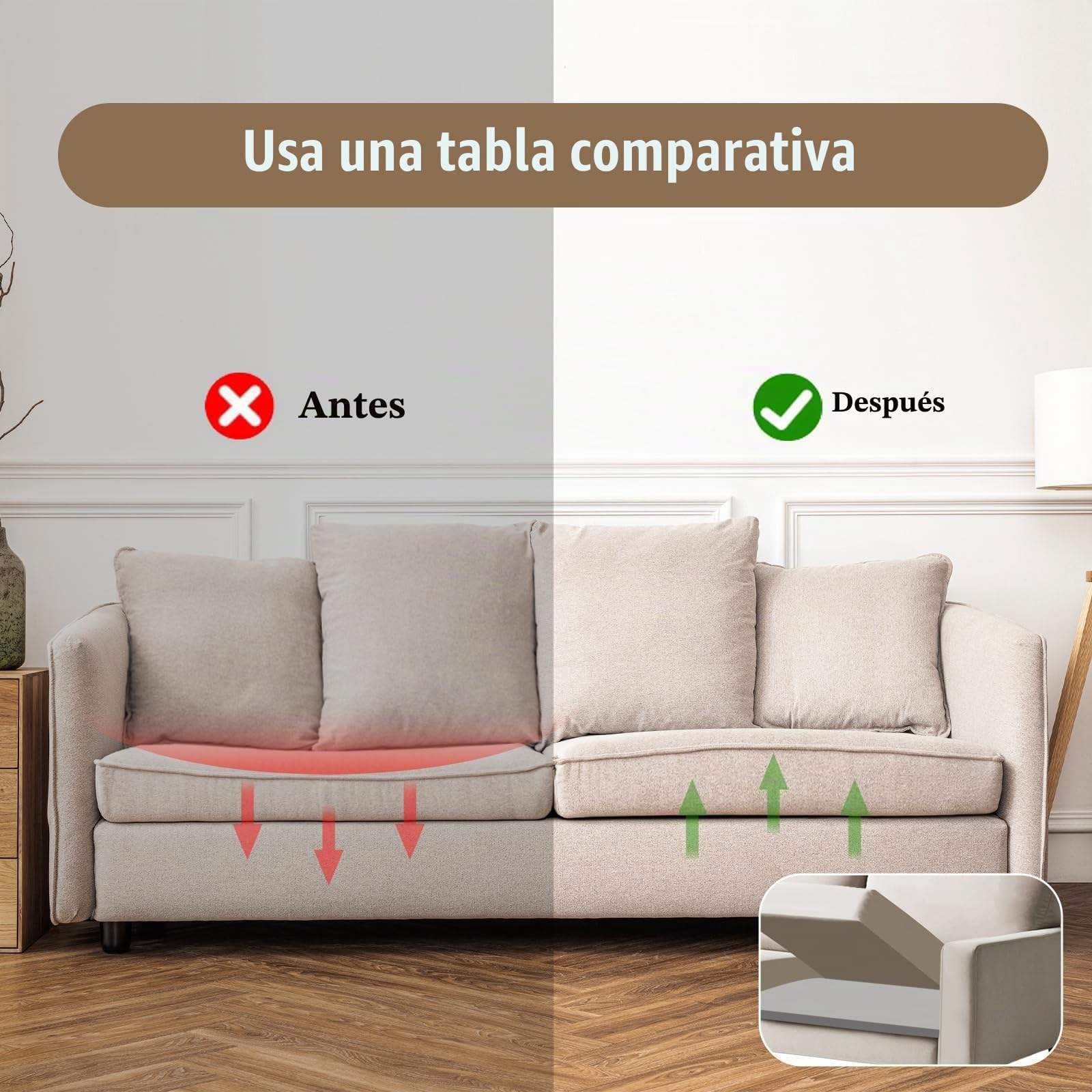 Espuma de Relleno de Alta Densidad, Espuma para Reparar sofás, cojín Multifuncional para Asientos, para Relleno de Sofás, Sillas, 50 x 50 x 5 cm, 4 Piezas