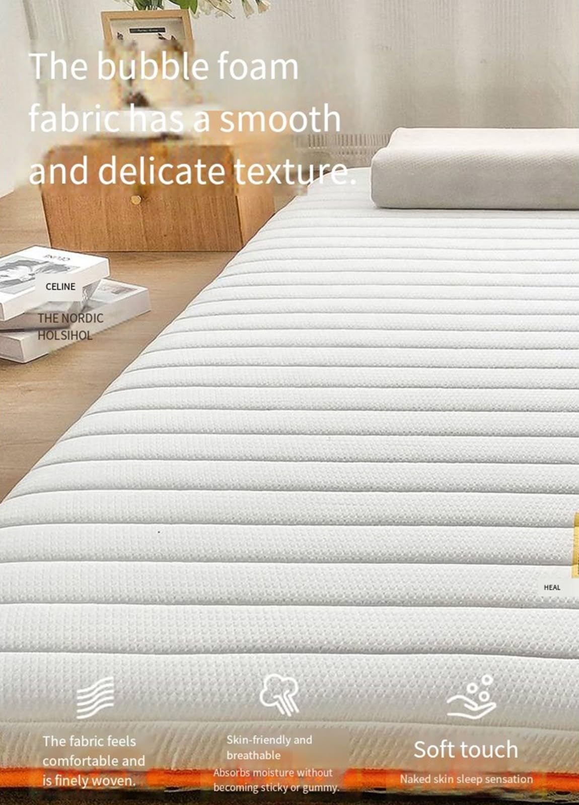 Matelas Futon Japonais, 2 Place Matelas Pliable Épais Et Portable, Lit D'appoint pour Dortoir, Camping Et Voiture,Tatami Pliable, Tapis De Couchage pour Sol, Invités, Salon