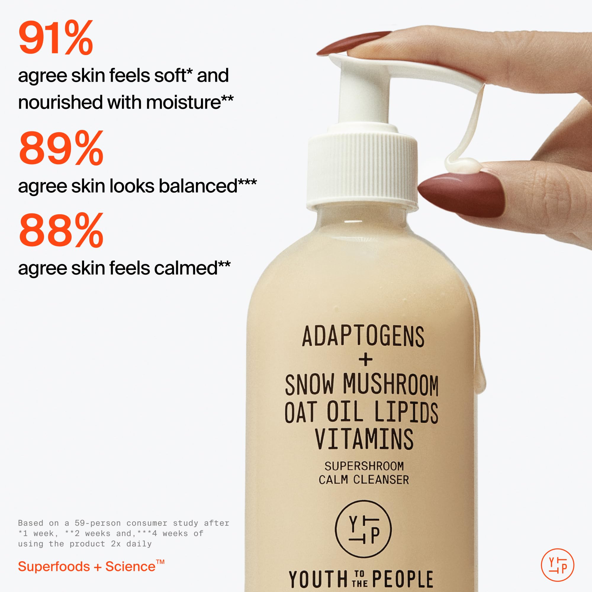 Youth To The People Supershroom Cleanser, codzienny żel do mycia twarzy, łagodzący i odżywczy, delikatny do demakijażu, testowany okulistycznie