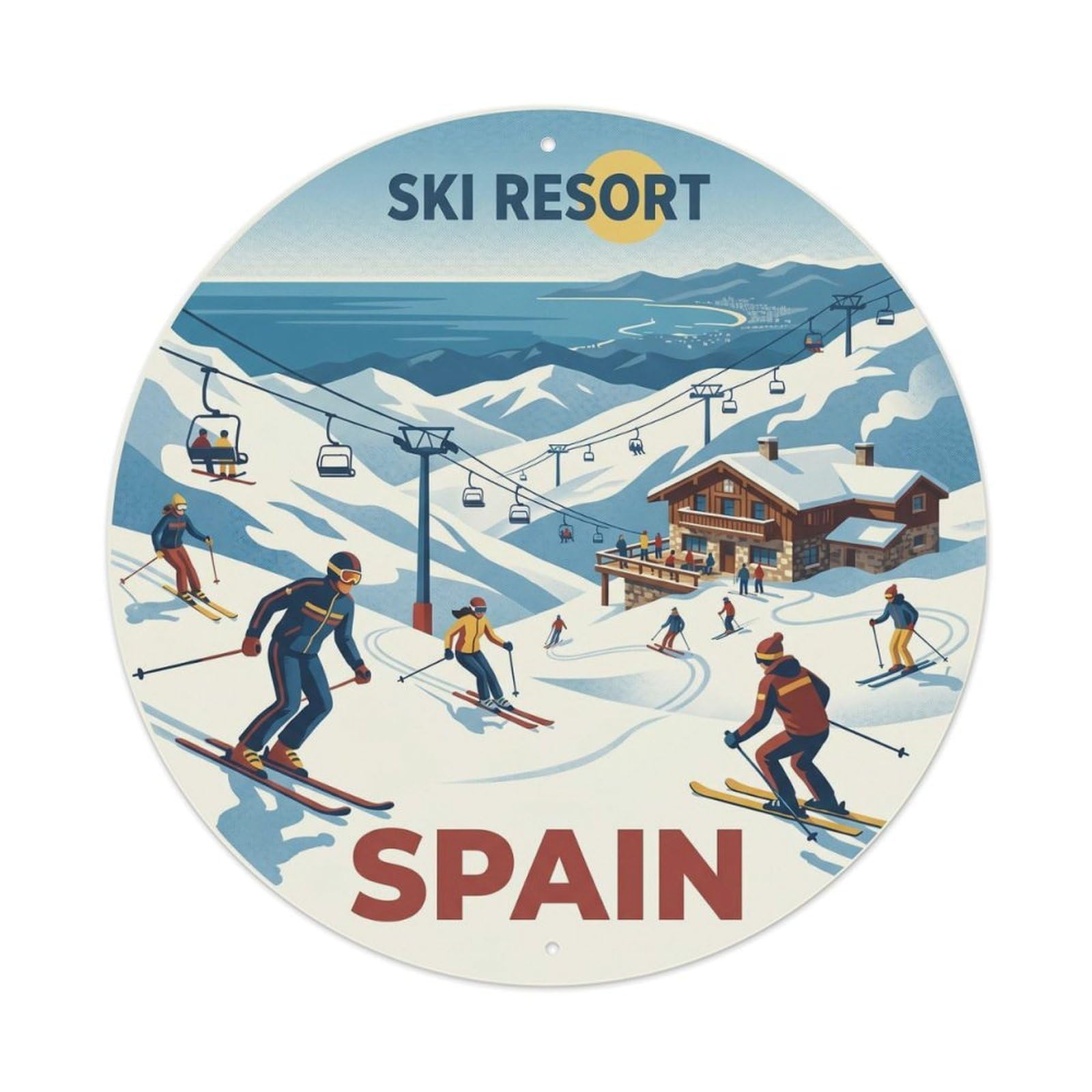 Granada Ski Resort Spain Landmark Travel Metal Tin Sign