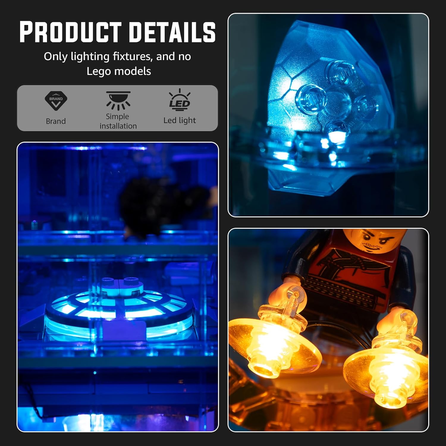 Nitemode LED Light Kit Compatible with Lego 76269, UpgradedAvengers Tower Building Models Set Lighting Accessories,No Model(Remote Sound Control Version)