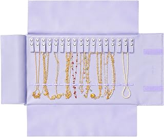 UnionPlus Travel Necklaces Roll Organizer Anti-Tangle Lavender Violet