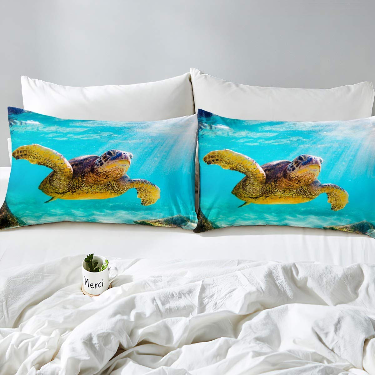 Set Di Biancheria Da Letto King Coastal Con Federe, Copriletto