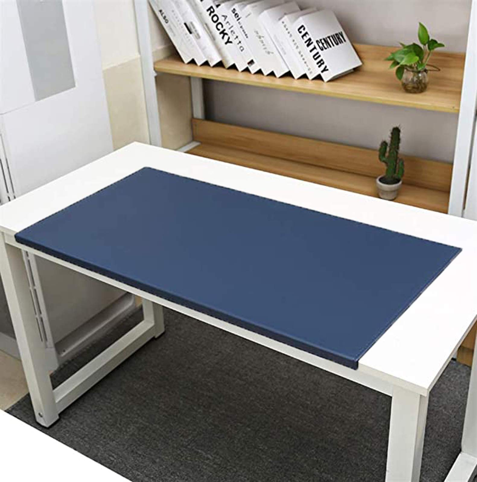 Grande tappetino da scrivania in pelle blu esteso per ufficio formato XXL con design ergonomico impermeabile tastiera e tappetino per mouse per computer portatile A3 A2 A5 carta compatibile