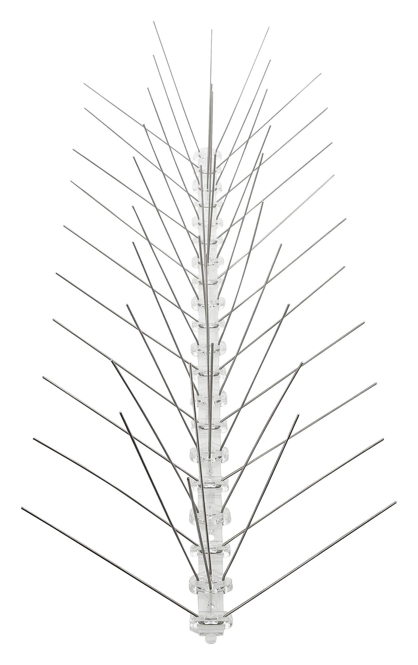 Taubenabwehr Spikes 5-reihig, 10 Meter (20 x 50 cm) | 5-reihiger Vogelschutz, Edelstahl mit Kunststoffleiste, Für Balkon, Dach, Fensterbank, Wetterfest, Flexibel langlebig