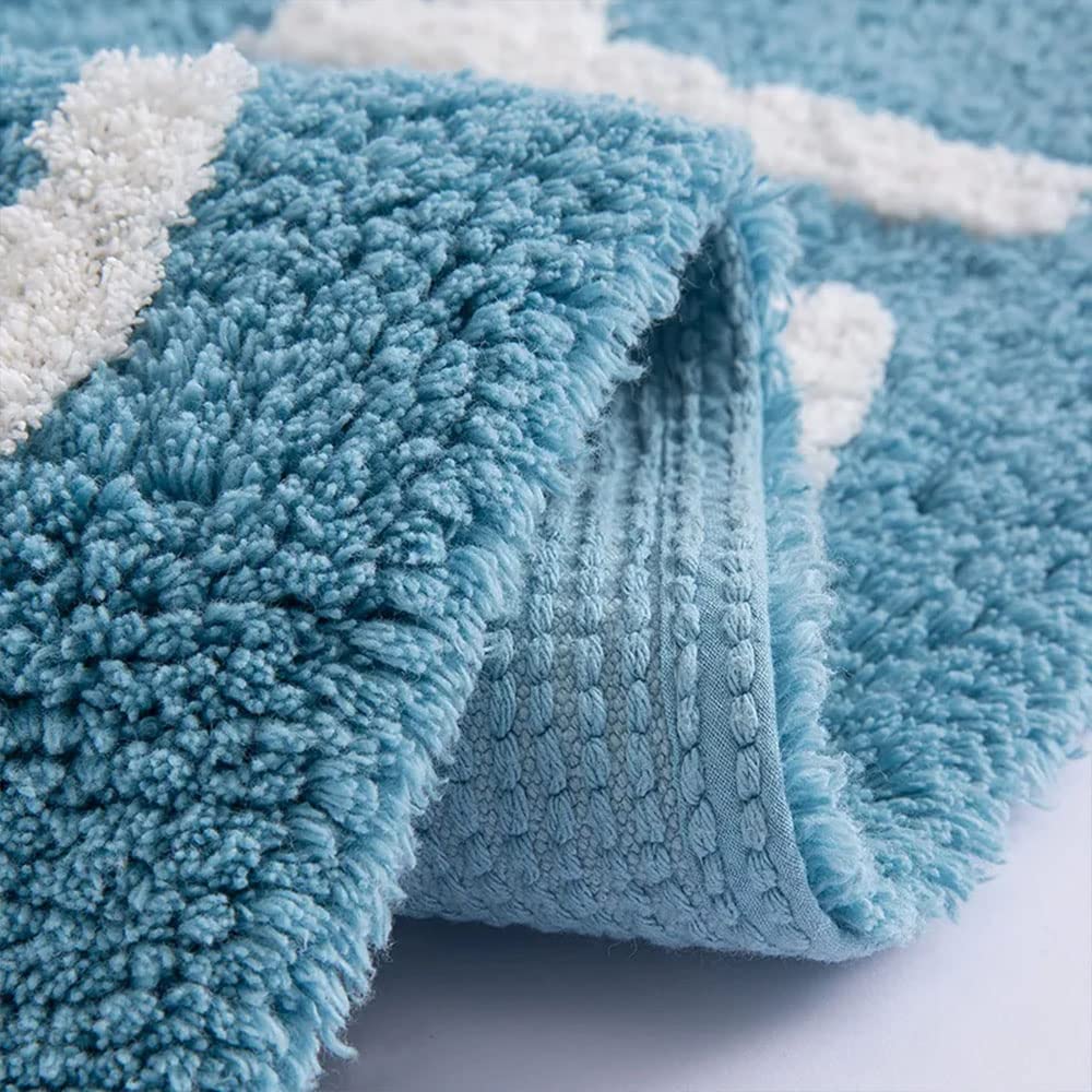 Get Better - Tappeto da bagno in cotone con lettere divertenti, super assorbente, per ingresso, antiscivolo, colore: blu, 50 x 70 cm