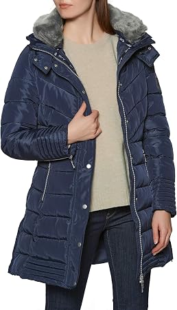 Mark Todd Deluxe Long Padded Coat, Navy 