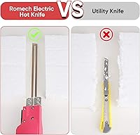 Vista 5 de ROMECH Cortador de Espuma Pro, Cuchillo Eléctrico con Hilo Caliente de 200W, Kit de Herramienta de Corte de Poliestireno con Estuche Resistente