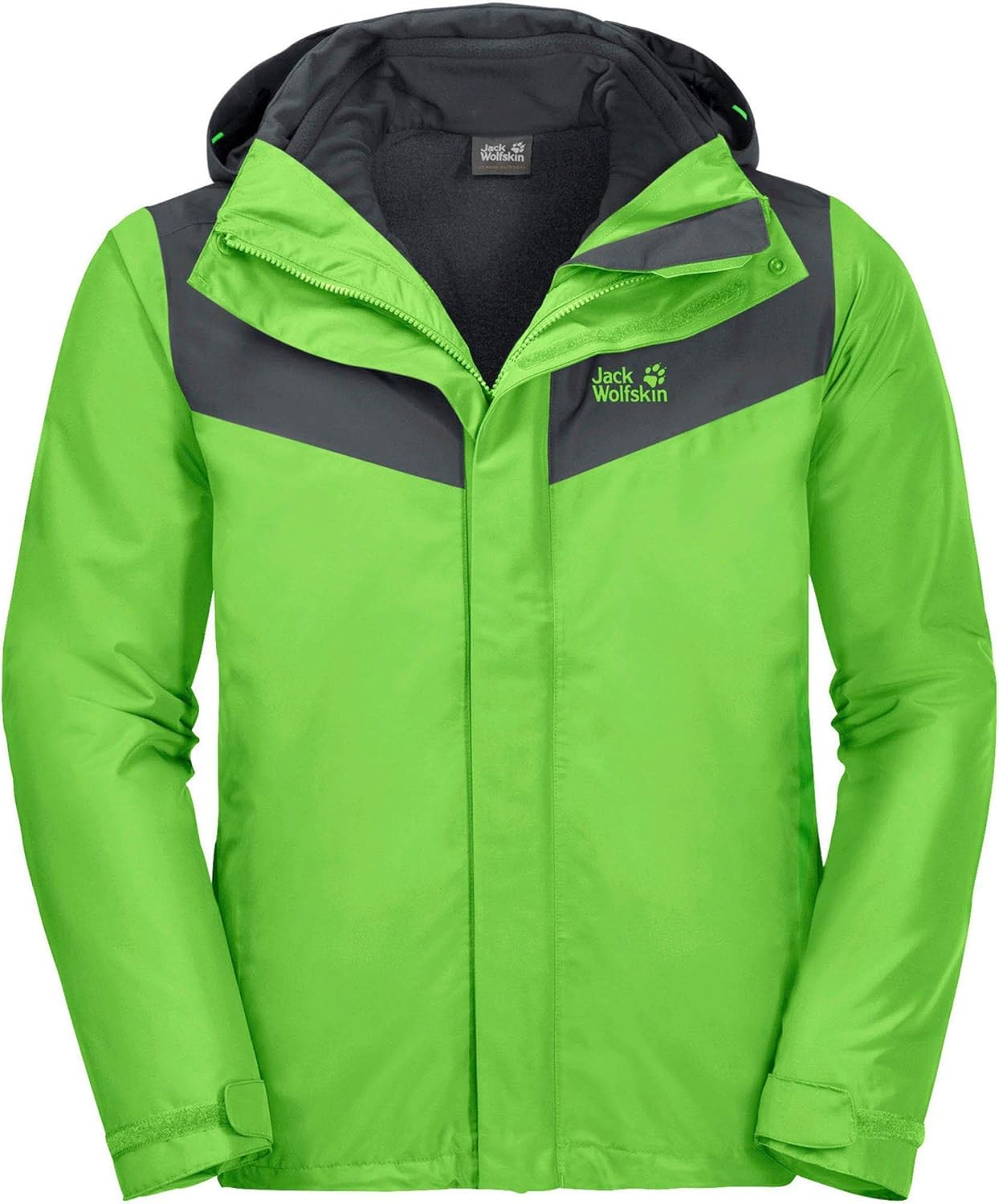 Jack Wolfskin Unisex's Arland 3In1 jacket Men's, Leaf Green, XXXL