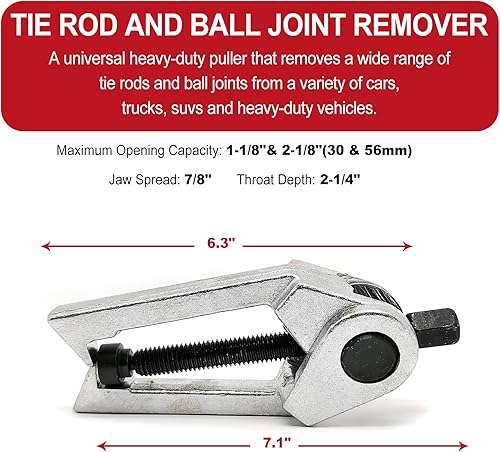 Miniatura 4 de Kit de herramientas de servicio frontal de 5 piezas 5-en-1, separador de juntas de bola, extractor de brazo Pitman, juego de barras de acoplamiento