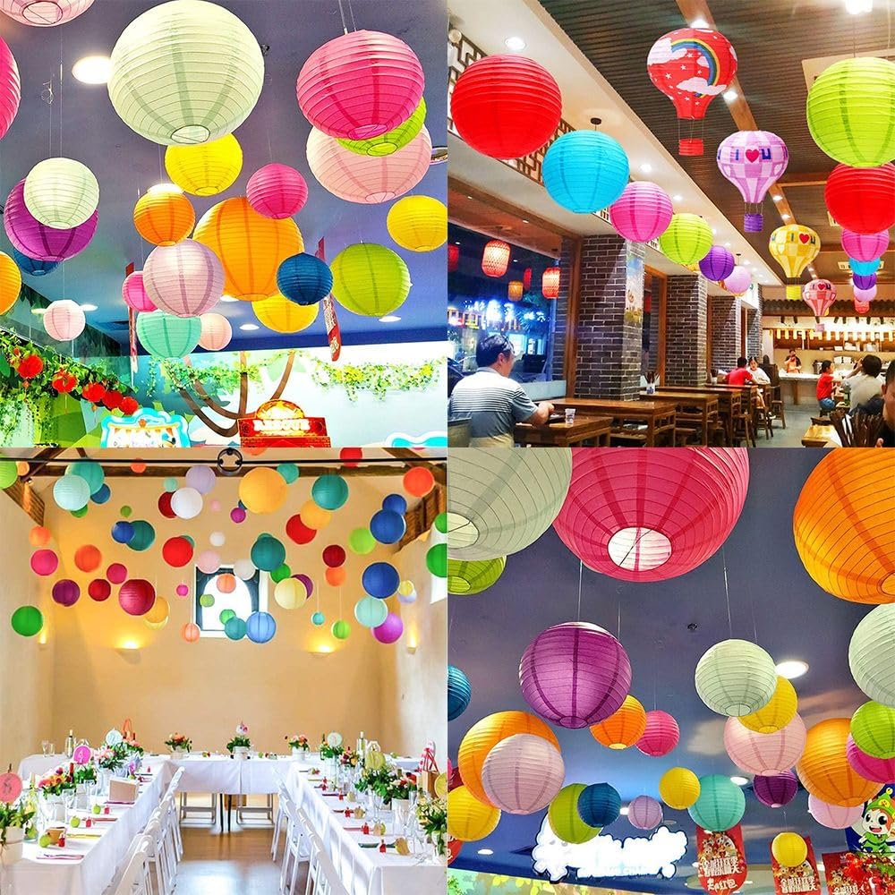 7.8/11.8/15.7 inch Round Paper Lanterns Hanging Lanterns Mid Autumn Festive Paper Lamp Ball,Home Decor,Party Supplies(30cm/11.81inch,orange) image 5