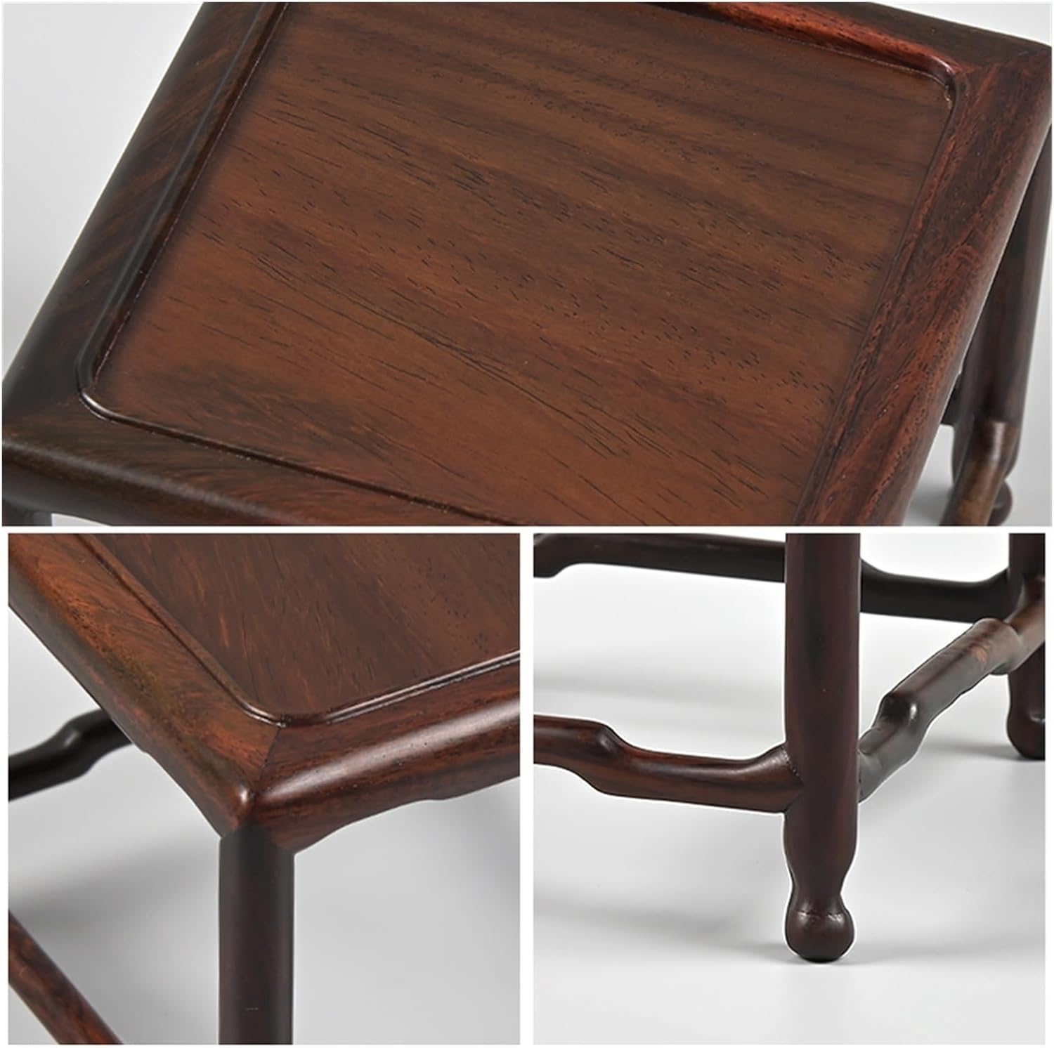 TEESONG 盆栽台座木製ディスプレイスタンド、12×12×11cm 実用的なティーポット、花瓶、盆栽ベース、ホームオフィス、植木