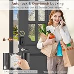 52HZ Keyless Entry Door Lock with Code, Electronic Keypad Deadbolt with 2 Keys, Smart Door Locks for Front Door, Voice Guidance, Anti-Peeping Password, Auto Lock, Easy to Install, Satin Nickel