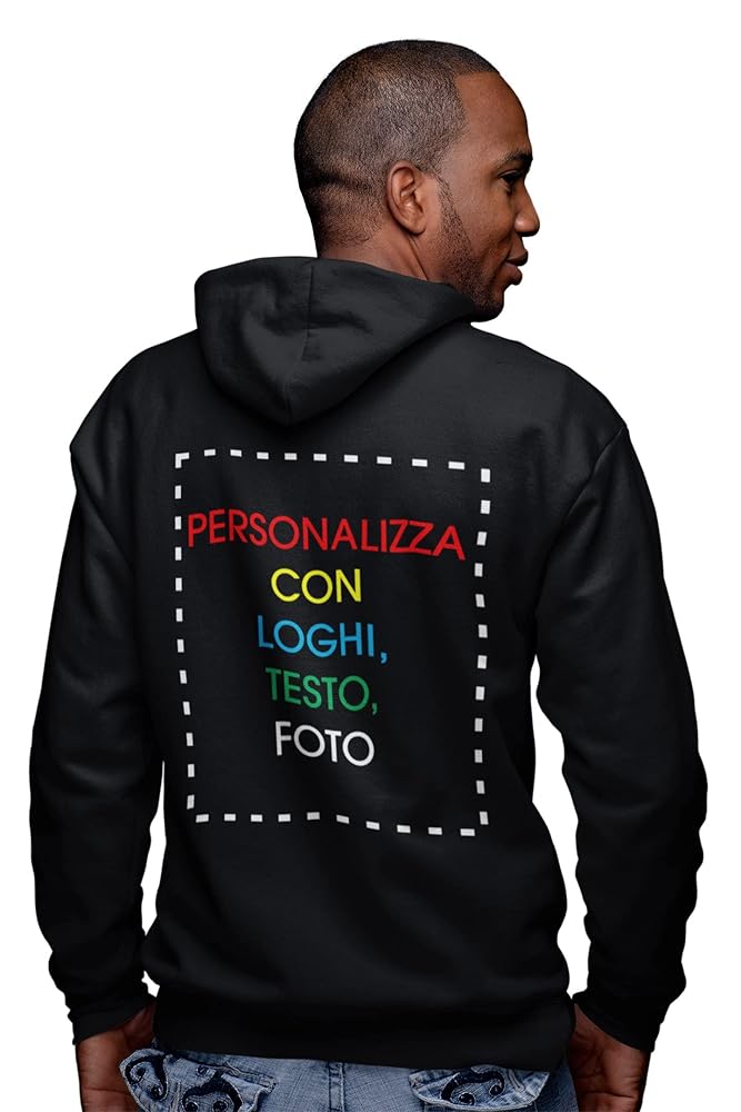 felpa con scritta personalizzata