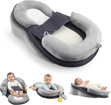 Baby Wedge Pillow for Newborn, Baby Feeding Pillow Anti Overflow Feeding Pillow for Reducing Spit-Up, Safety Nursing Pillow, Baby Lounger Reflux Wedge Breastfeeding, Removable Top and Bottom 1