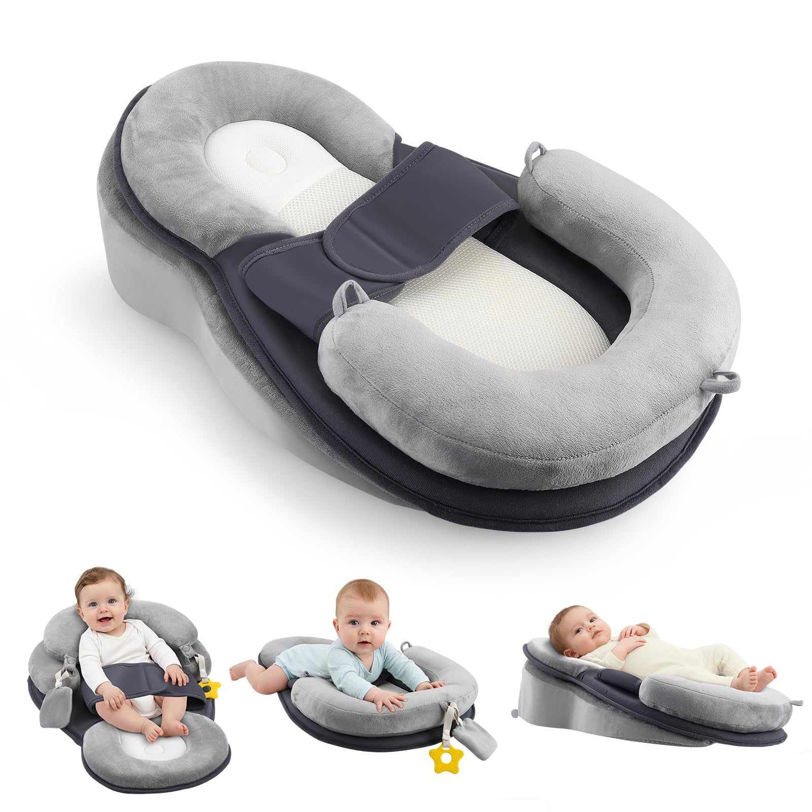 Normodic Mom Breastfeeding Lap Support Pillow, Adjustable Cushion with Fastening Strap to Ease Physical Fatigue During Feeding Sessions (03)