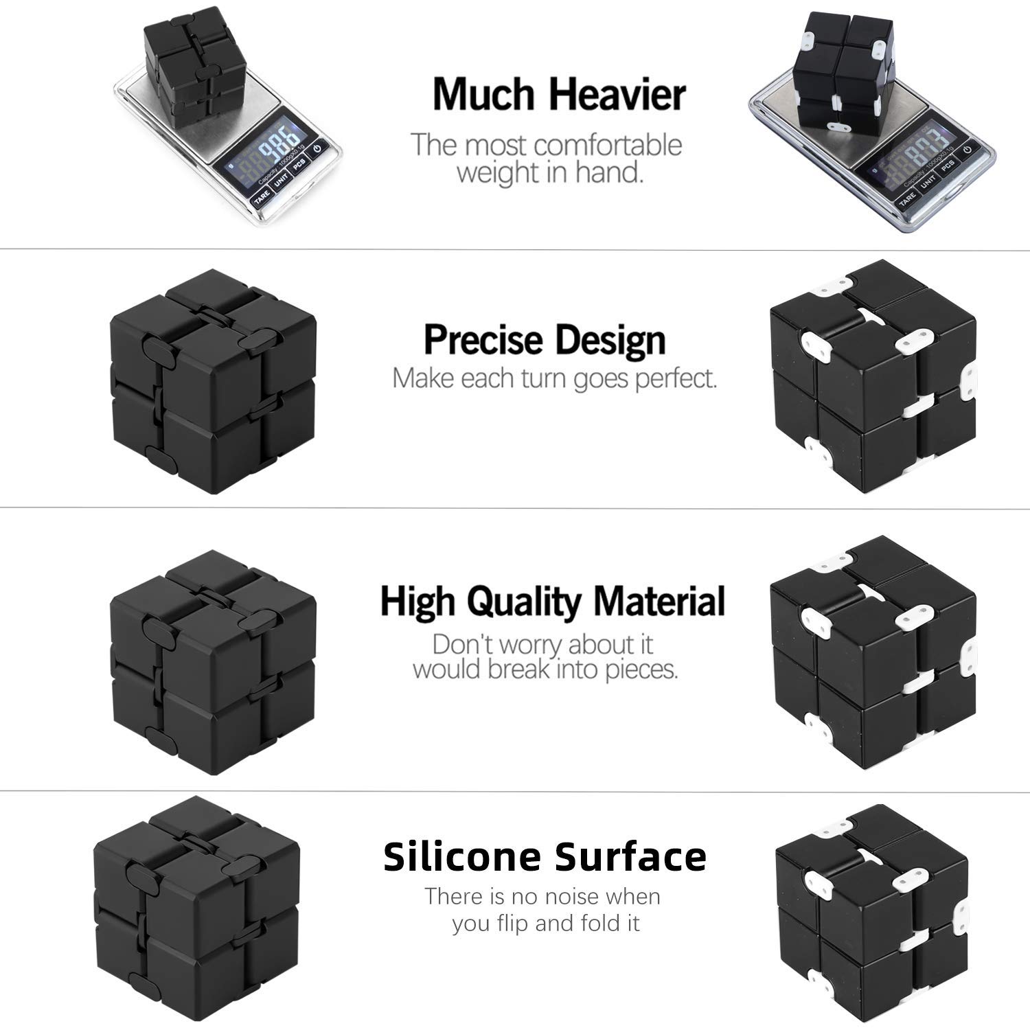 Infinity Cube Fidget Toy – 3 Stück, Anti-Stress-Würfel Für Hände, Magic Blocks