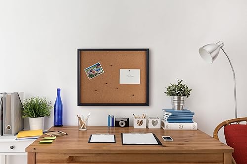 Miniatura 6 de Towle Living Cork Board with 5 Push Pins for Home Office, Dorm Room, Bedroom, Kitchen, Classroom, 21 x 17 Inch, Black