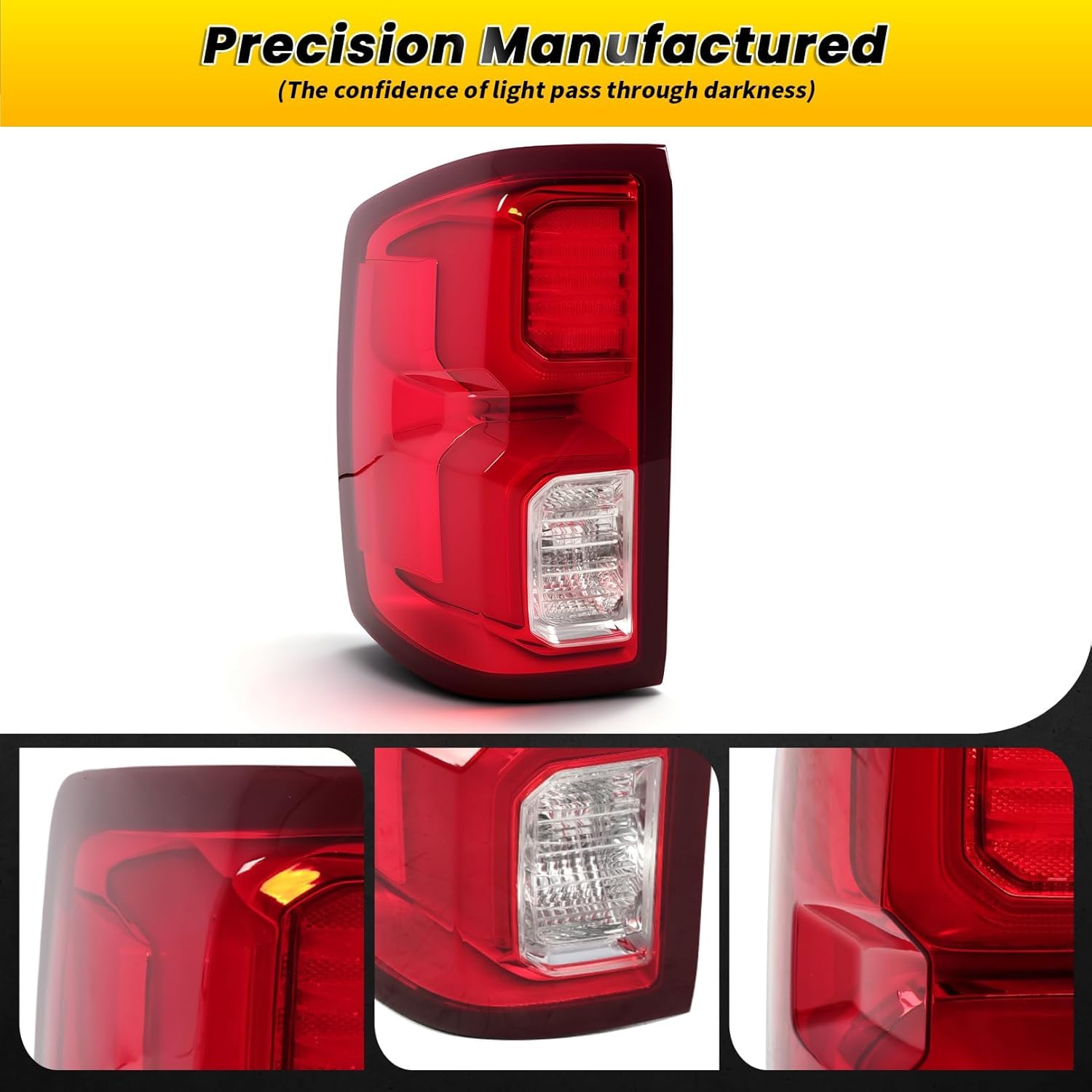 Left Tail Light Assembly Compatible with 2016-2018 Silverado 1500 Rear Brake Light Tail Lamp Driver Side GM2800294 84288718 (Left)